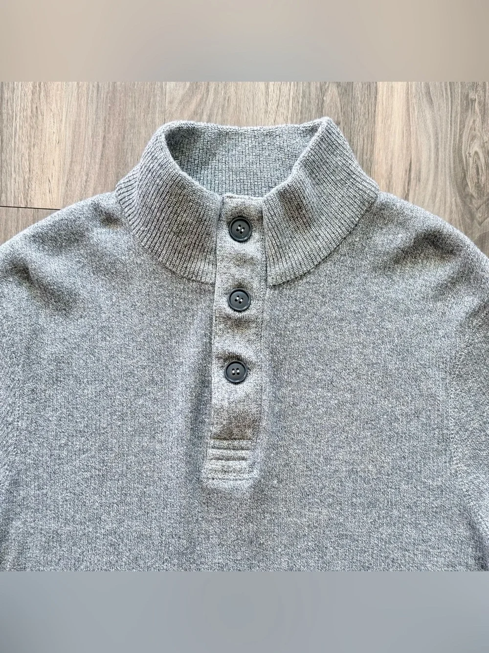 Relwen Gray Ribbed Mockneck Sweater Size L